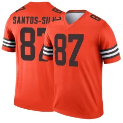 Cleveland Browns Men's Legend Orange Inverted Jersey (87 Marcus Santos-Silva)