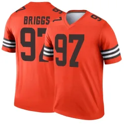 Cleveland Browns Men's Legend Orange Inverted Jersey (97 Jowon Briggs)