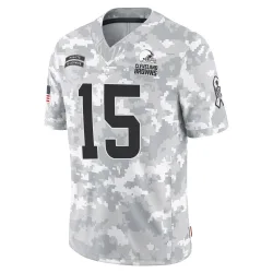 Cleveland Browns Men's Limited Arctic Camo 2024 Salute to Service Jersey (15 Charlie Whitehurst)