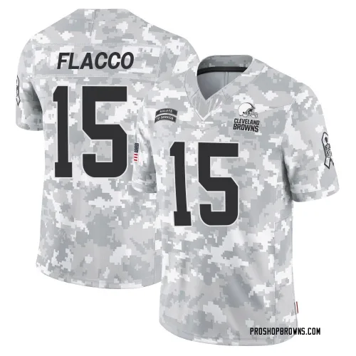 Cleveland Browns Men's Limited Arctic Camo 2024 Salute to Service Jersey (15 Joe Flacco)