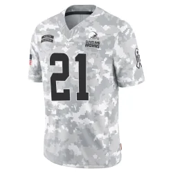 Cleveland Browns Men's Limited Arctic Camo 2024 Salute to Service Jersey (21 Denzel Ward)