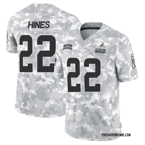 Cleveland Browns Men's Limited Arctic Camo 2024 Salute to Service Jersey (22 Nyheim Hines)