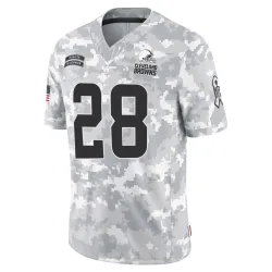 Cleveland Browns Men's Limited Arctic Camo 2024 Salute to Service Jersey (28 Rayshawn Jenkins)