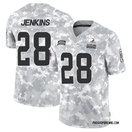 Cleveland Browns Men's Limited Arctic Camo 2024 Salute to Service Jersey (28 Rayshawn Jenkins)