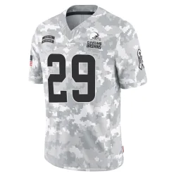 Cleveland Browns Men's Limited Arctic Camo 2024 Salute to Service Jersey (29 Cameron Mitchell)