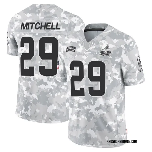 Cleveland Browns Men's Limited Arctic Camo 2024 Salute to Service Jersey (29 Cameron Mitchell)