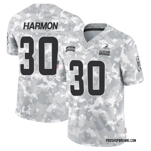 Cleveland Browns Men's Limited Arctic Camo 2024 Salute to Service Jersey (30 Duron Harmon)