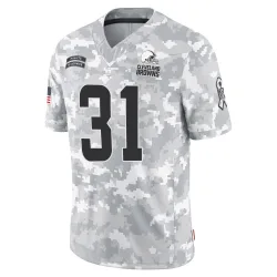Cleveland Browns Men's Limited Arctic Camo 2024 Salute to Service Jersey (31 Cade McDonald)