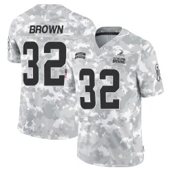 Cleveland Browns Men's Limited Arctic Camo 2024 Salute to Service Jersey (32 Jim Brown)