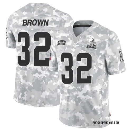 Cleveland Browns Men's Limited Arctic Camo 2024 Salute to Service Jersey (32 Jim Brown)