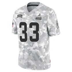 Cleveland Browns Men's Limited Arctic Camo 2024 Salute to Service Jersey (33 Ronnie Hickman)