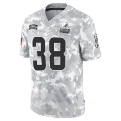 Cleveland Browns Men's Limited Arctic Camo 2024 Salute to Service Jersey (38 Andre Szmyt)