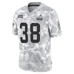 Cleveland Browns Men's Limited Arctic Camo 2024 Salute to Service Jersey (38 Jaelen Gill)