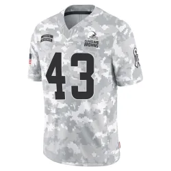 Cleveland Browns Men's Limited Arctic Camo 2024 Salute to Service Jersey (43 Mohamoud Diabate)