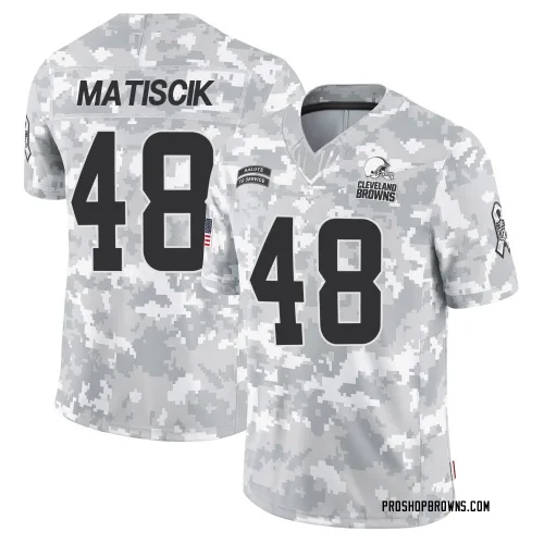 Cleveland Browns Men's Limited Arctic Camo 2024 Salute to Service Jersey (48 Brent Matiscik)