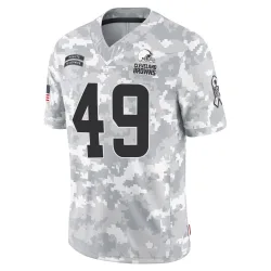 Cleveland Browns Men's Limited Arctic Camo 2024 Salute to Service Jersey (49 Carson Schwesinger)