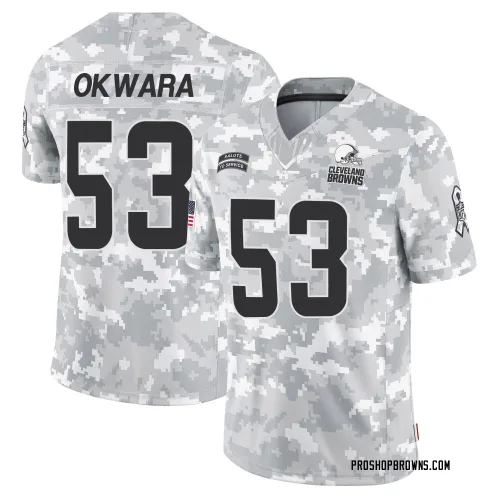 Cleveland Browns Men's Limited Arctic Camo 2024 Salute to Service Jersey (53 Julian Okwara)
