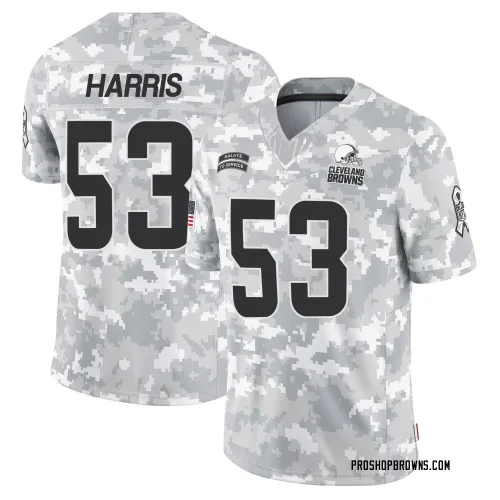 Cleveland Browns Men's Limited Arctic Camo 2024 Salute to Service Jersey (53 Nick Harris)