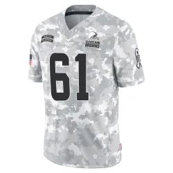 Cleveland Browns Men's Limited Arctic Camo 2024 Salute to Service Jersey (61 Roy Mbaeteka)