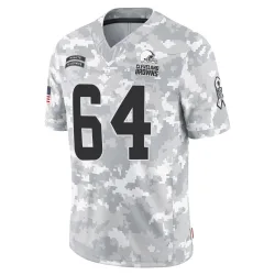 Cleveland Browns Men's Limited Arctic Camo 2024 Salute to Service Jersey (64 Cameron Tom)