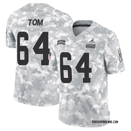 Cleveland Browns Men's Limited Arctic Camo 2024 Salute to Service Jersey (64 Cameron Tom)