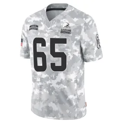Cleveland Browns Men's Limited Arctic Camo 2024 Salute to Service Jersey (65 Dartanyan Tinsley)