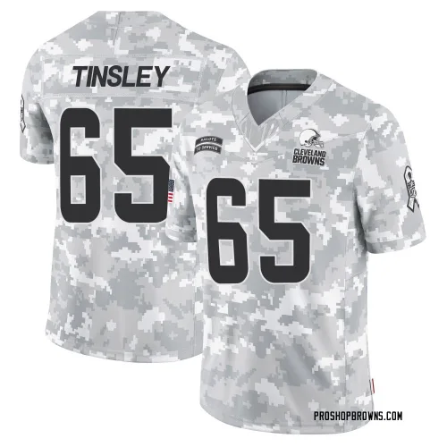 Cleveland Browns Men's Limited Arctic Camo 2024 Salute to Service Jersey (65 Dartanyan Tinsley)