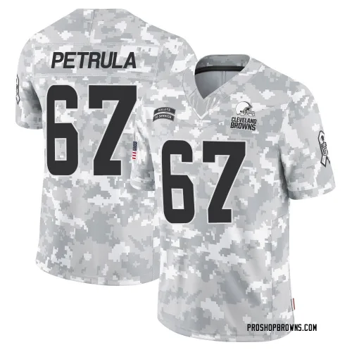 Cleveland Browns Men's Limited Arctic Camo 2024 Salute to Service Jersey (67 Ben Petrula)