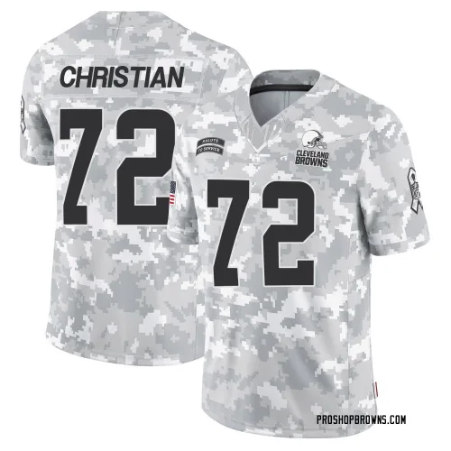 Cleveland Browns Men's Limited Arctic Camo 2024 Salute to Service Jersey (72 Geron Christian)