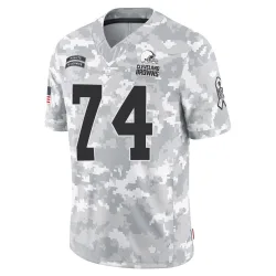 Cleveland Browns Men's Limited Arctic Camo 2024 Salute to Service Jersey (74 Teven Jenkins)