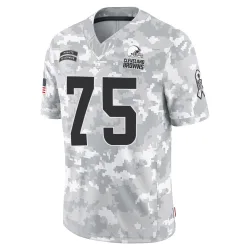 Cleveland Browns Men's Limited Arctic Camo 2024 Salute to Service Jersey (75 Joel Bitonio)