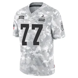 Cleveland Browns Men's Limited Arctic Camo 2024 Salute to Service Jersey (77 Wyatt Teller)