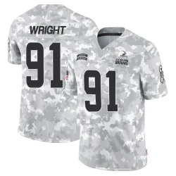 Cleveland Browns Men's Limited Arctic Camo 2024 Salute to Service Jersey (91 Alex Wright)