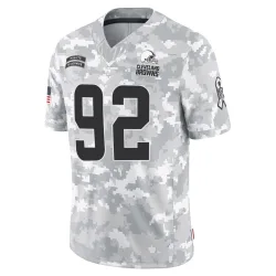 Cleveland Browns Men's Limited Arctic Camo 2024 Salute to Service Jersey (92 Sam Kamara)