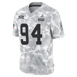 Cleveland Browns Men's Limited Arctic Camo 2024 Salute to Service Jersey (94 Mason Graham)