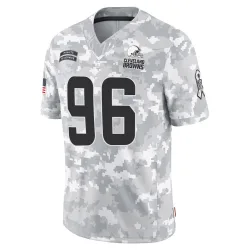 Cleveland Browns Men's Limited Arctic Camo 2024 Salute to Service Jersey (96 Maliek Collins)