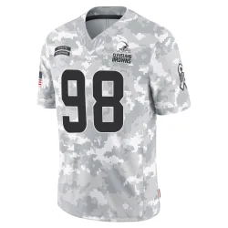 Cleveland Browns Men's Limited Arctic Camo 2024 Salute to Service Jersey (98 Marcus Haynes)