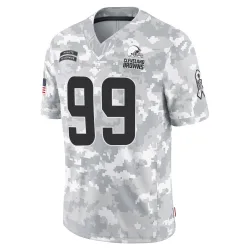 Cleveland Browns Men's Limited Arctic Camo 2024 Salute to Service Jersey (99 Cameron Thomas)