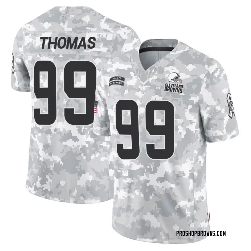 Cleveland Browns Men's Limited Arctic Camo 2024 Salute to Service Jersey (99 Cameron Thomas)