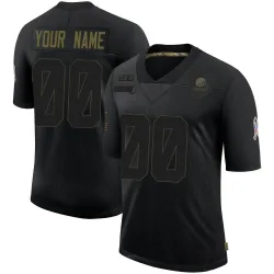 Cleveland Browns Men's Limited Black 2020 Salute To Service Jersey (00 Custom)