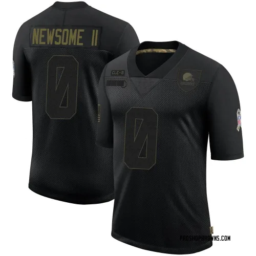 Cleveland Browns Men's Limited Black 2020 Salute To Service Jersey (0 Greg Newsome II)