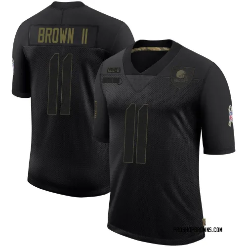 Cleveland Browns Men's Limited Black 2020 Salute To Service Jersey (11 Tony Brown II)
