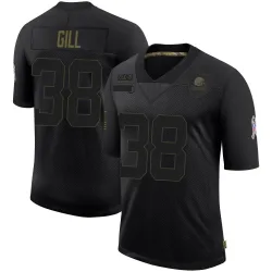 Cleveland Browns Men's Limited Black 2020 Salute To Service Jersey (38 Jaelen Gill)