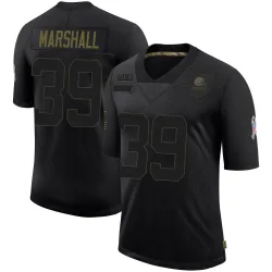 Cleveland Browns Men's Limited Black 2020 Salute To Service Jersey (39 Ahmani Marshall)