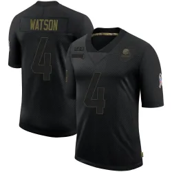 Cleveland Browns Men's Limited Black 2020 Salute To Service Jersey (4 Deshaun Watson)