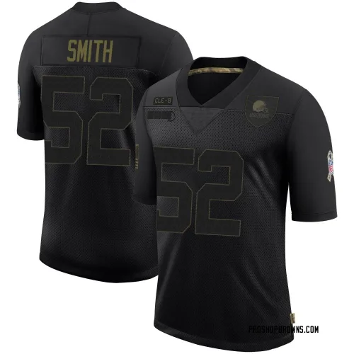 Cleveland Browns Men's Limited Black 2020 Salute To Service Jersey (52 Elerson G. Smith)