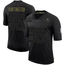 Cleveland Browns Men's Limited Black 2020 Salute To Service Jersey (66 Adin Huntington)