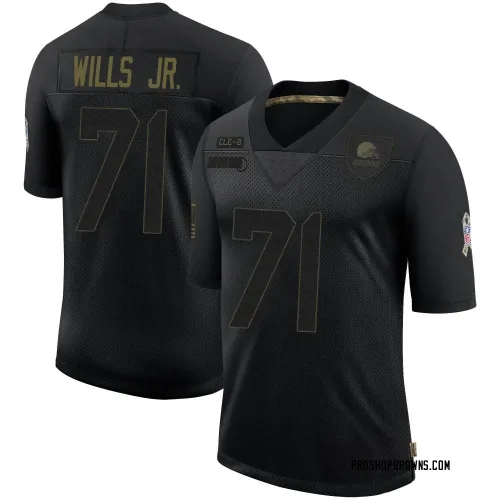 Cleveland Browns Men's Limited Black 2020 Salute To Service Jersey (71 Jedrick Wills Jr.)
