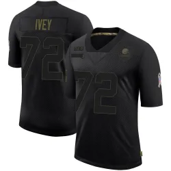 Cleveland Browns Men's Limited Black 2020 Salute To Service Jersey (72 Jason Ivey)
