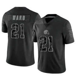 Cleveland Browns Men's Limited Black Reflective Jersey (21 Denzel Ward)